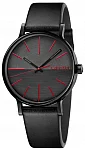 CALVIN KLEIN Gent Boost Dark Grey Dial Red Index Black Leather K7Y214CY