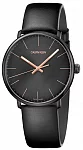 CALVIN KLEIN High Noon Black Leather Black PVD K8M214CB