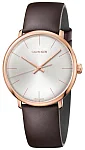 CALVIN KLEIN High Noon Brown Leather Rose Gold PVD K8M216G6