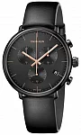 CALVIN KLEIN High Noon Chronograph Black Leather Black PVD K8M274CB