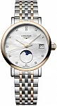 Elegant Collection Lady Quartz Moonphase Diamonds 18k Gold Caps
