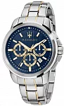 Maserati Successo Blue Dial Bicolor Gold PVD Bracelet R8873621016