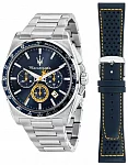 Maserati Velocita Blue Dial Steel Bracelet Chrono Set R8873652001