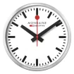 Mondaine Zegar Ścienny Okrągły Srebrny stop2go MSM.25S11.1