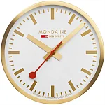 Mondaine Zegar Ścienny Okrągły Żółte Złoto SBB Clocks A995.CLOCK.17SBG