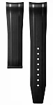 Paski i części Pasek Gumowy Longines Czarny 22mm HydroConquest GMT 43 L682170699