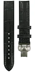 Paski i części Pasek Skórzany Tissot Czarny 16mm Lady Heart Dressport Chrono L z Zapięciem Motylkowym T600029817