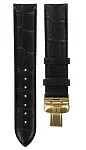 Paski i części Pasek Skórzany Tissot Czarny 19mm Le Locle z Zapięciem Motylkowym T600030616