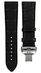 Paski i części Pasek Skórzany Tissot Czarny 23mm PRC 200 Automatic Chrono z Zapięciem Motylkowym T600034056