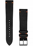 Pasek Sternglas Skórzany Edition 20mm Czarno-Pomarańczowy