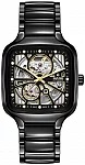 True Square Gent Automatic Skeleton L Black Ceramic Diamonds