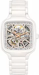 Rado True Square Gent Automatic Skeleton Sparkling L White Ceramic Diamonds R27073722
