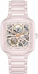 True Square Lady Automatic Skeleton L Light-Pink Ceramic