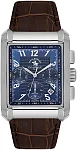 Santa Barbara Polo Legend Quartz Day-Date Multifunction GMT Navy Blue Dial Brown Leather Strap SB.1.10550-3