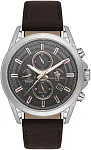 Santa Barbara Polo Legend Quartz Day-Date Multifunction GMT Grey Dial Brown Leather Strap SB.1.10676-3