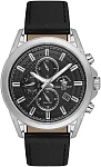 Santa Barbara Polo Legend Quartz Day-Date Multifunction GMT Black Dial Black Leather Strap SB.1.10676-1