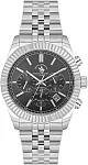 Santa Barbara Polo Legend Quartz Day-Date Multifunction GMT Black Dial Steel Bracelet SB.1.10653-2