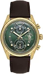 Santa Barbara Polo Legend Quartz Day-Date Green Dial Brown Leather Strap SB.1.10667-3