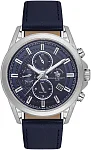 Santa Barbara Polo Legend Quartz Day-Date Multifunction GMT Blue Dial Blue Leather Strap SB.1.10676-2
