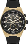 Santa Barbara Polo Legend Quartz Chrono Date Black Dial Black Silicone Strap Gold PVD SB.1.10659-3