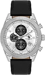Santa Barbara Polo Legend Quartz Chrono Date Silver Dial Black Leather Strap SB.1.10701-6
