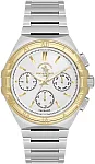 Santa Barbara Polo Luxury Quartz Day-Date Silver Dial Steel Bracelet Gold PVD SB.1.10548-3