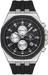 Santa Barbara Polo Luxury Quartz Day-Date Multifunction GMT Black Dial Black Silicone Strap SB.1.10432-2