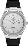 Santa Barbara Polo Noble Quartz Date Silver Dial Black Leather Strap SB.1.10672-1