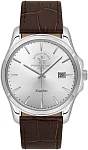 Santa Barbara Polo Noble Quartz Date Silver Dial Brown Leather Strap SB.1.10535-7