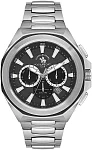 Santa Barbara Polo Prive Quartz Day-Date Multifunction GMT Black Dial Steel Bracelet SB.1.10539-1