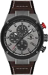 Santa Barbara Polo Prive Quartz Chrono Date Grey Dial Brown Leather Strap SB.3.10001-4