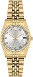 Santa Barbara Polo Unique Lady Quartz Date Silver Dial Gold PVD Steel Bracelet SB.4.10034-2