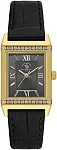 Santa Barbara Polo Unique Lady Quartz Black Dial Black Leather Strap Gold PVD SB.1.10660-3