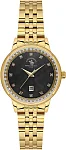 Santa Barbara Polo Unique Lady Quartz Black Pearl Dial Steel Bracelet Gold PVD SB.1.10695-7