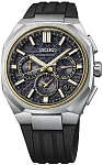Seiko Astron GPS Solar Dual-Time Black Titanium Gold PVD Rubber HAB003J1