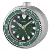 Seiko Zegar Biurkowy Analogowy Okrągły Szaro-zielony z Alarmem QHE207A