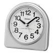 Seiko Zegar Biurkowy Analogowy Okrągły Szary Podświetlany z Alarmem QHR204S