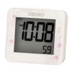 Seiko Zegar Biurkowy Cyfrowy Prostokątny Biały z Alarmem i Termometrem QHL097W