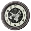 Seiko Zegar Ścienny Analogowy Okrągły Brązowy Mapa Świata QXA825S