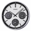 Seiko Zegar Ścienny Analogowy Okrągły Szary Termometr Higrometr QXA823S