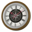 Seiko Zegar Ścienny Analogowy Okrągły Brązowy Kompas QXA844B