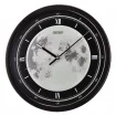 Seiko Zegar Ścienny Analogowy Okrągły Czarny Księżyc QXA831K