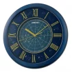 Zegar Ścienny Analogowy Okrągły Znaki Zodiaku Niebieski Podświetlany