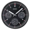 Seiko Zegar Ścienny Analogowy Okrągły Czarny Termometr Higrometr QXA823K