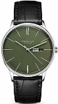 Berlin Quartz Day-Date Olive Green Dial Black Strap