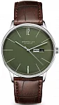 Berlin Quartz Day-Date Olive Green Dial Brown Strap