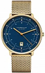 Hamburg Quartz Date Dark Blue Gold Mesh