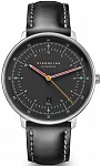 Hamburg Quartz Date Neugraphit Black Leather Strap