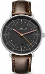 Hamburg Quartz Date Neugraphit Brown Leather Strap