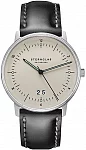 Naos Quartz Big Date Black Leather Strap